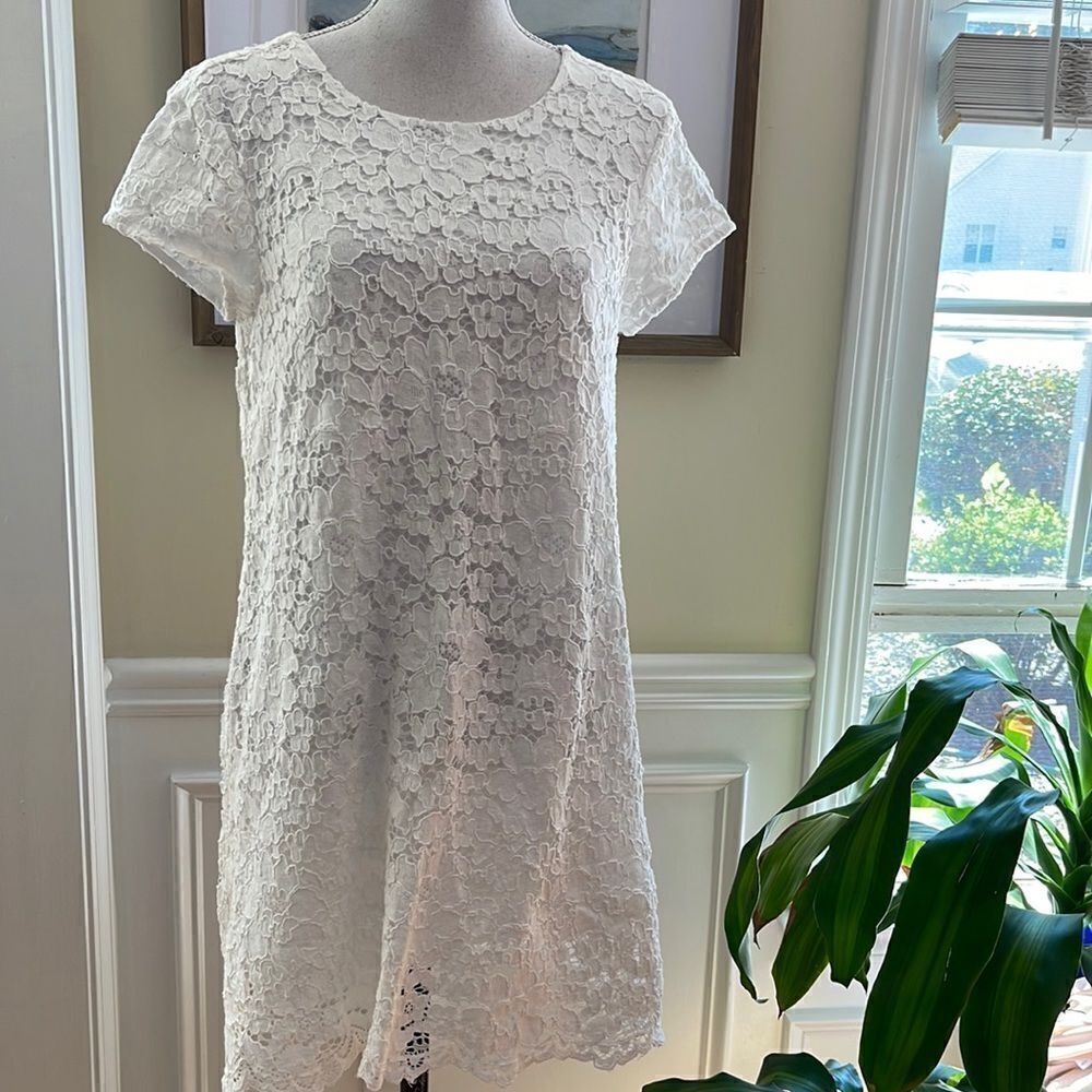 Kaari Blue Lace Mini Dress